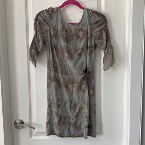 100% Silk Above Knee Watercolour Dress